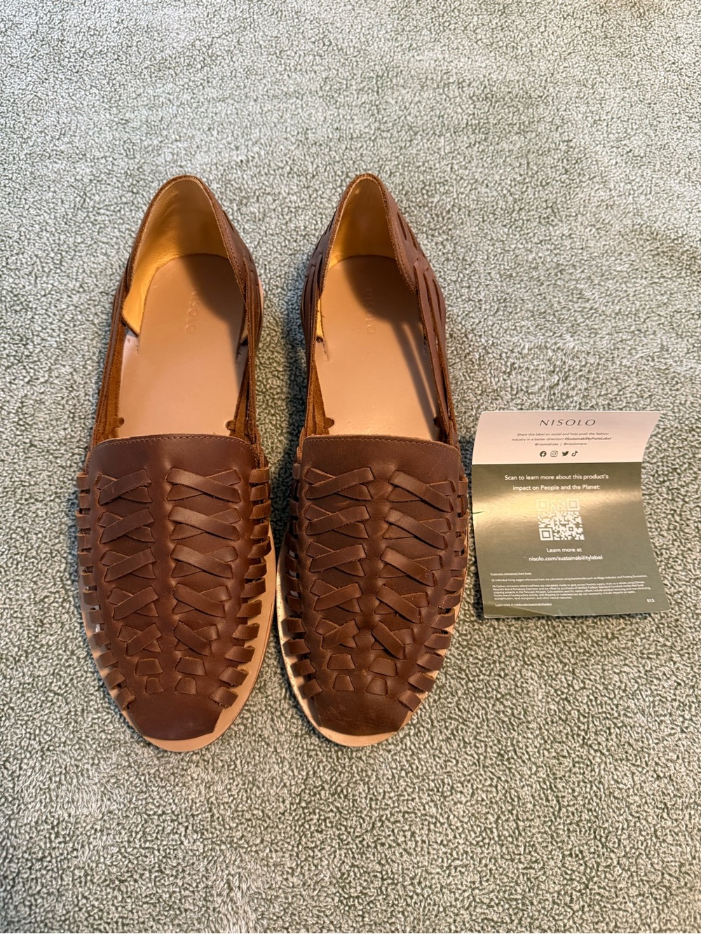 Nisolo Men’s Huarache Brown Size 11.5